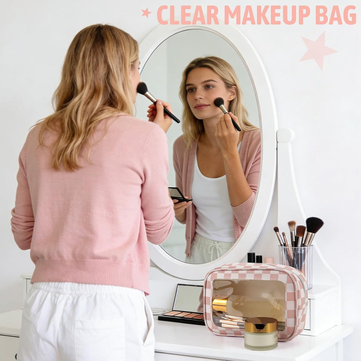 Diaper Bag Organizer Pouch Set,TSA Approved Toiletry Bag, Waterproof TPU Makeup Bag Set, Travel Organizer Bags for Women and Kids，Mothers Day Gifts