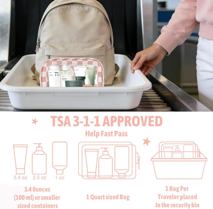 Diaper Bag Organizer Pouch Set,TSA Approved Toiletry Bag, Waterproof TPU Makeup Bag Set, Travel Organizer Bags for Women and Kids，Mothers Day Gifts
