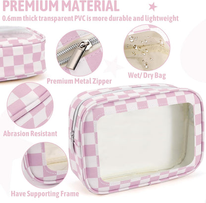 Diaper Bag Organizer Pouch Set,TSA Approved Toiletry Bag, Waterproof TPU Makeup Bag Set, Travel Organizer Bags for Women and Kids，Mothers Day Gifts