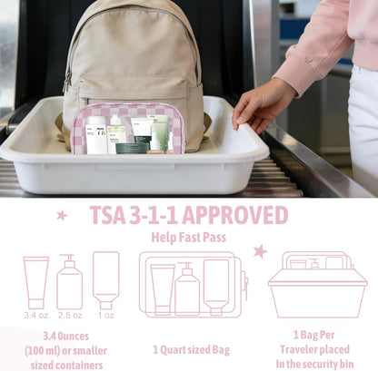 Diaper Bag Organizer Pouch Set,TSA Approved Toiletry Bag, Waterproof TPU Makeup Bag Set, Travel Organizer Bags for Women and Kids，Mothers Day Gifts