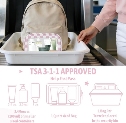 Diaper Bag Organizer Pouch Set,TSA Approved Toiletry Bag, Waterproof TPU Makeup Bag Set, Travel Organizer Bags for Women and Kids，Mothers Day Gifts
