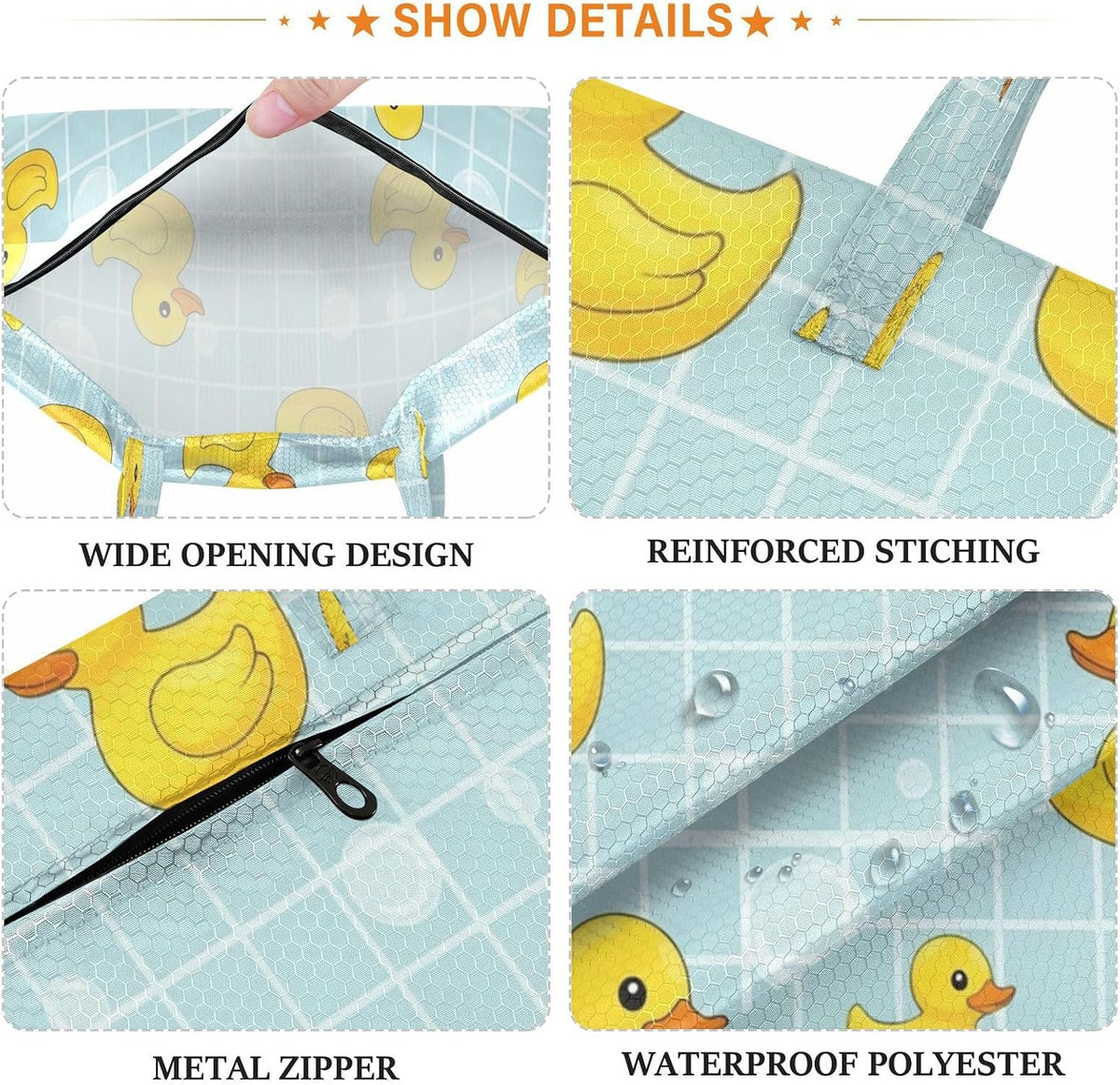 Duck Plaid Waterproof Travel Laundry Bag Easy Care 2pk