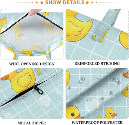 Duck Plaid Waterproof Travel Laundry Bag Easy Care 2pk