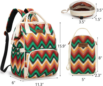 Montana West Wrangler Callie Diaper Bag Backpack with Pacifier Case, Crossbody Bottle Bag and Stroller Straps Western Pattern Multifunction Baby Travel Bag Set WG2216-9110BK