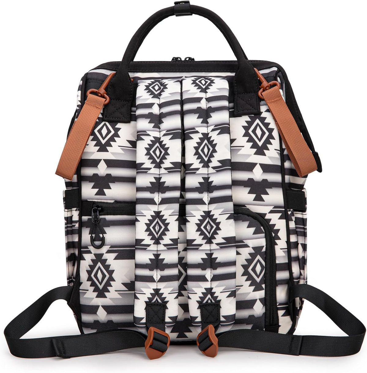 Montana West Wrangler Callie Diaper Bag Backpack with Pacifier Case, Crossbody Bottle Bag and Stroller Straps Western Pattern Multifunction Baby Travel Bag Set WG2216-9110BK