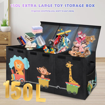 Kids Toy Box Chest with Lid - Extra Large 40 x16 x14'', Grey