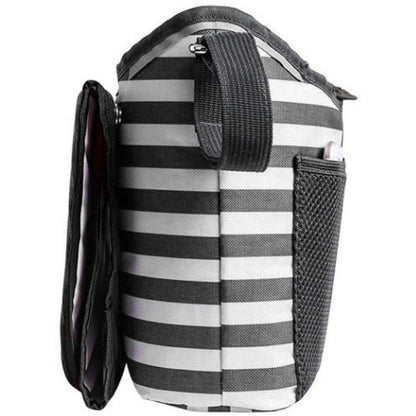 Baby Stroller Organizer Bag for Mom also Converts to a Stylish Shoulder Bag | BONUS Changing Pad | TWO Cup Holders | Mesh Pocket for iPhones, iPads, and Secret Compartment for your Wallets and Keys