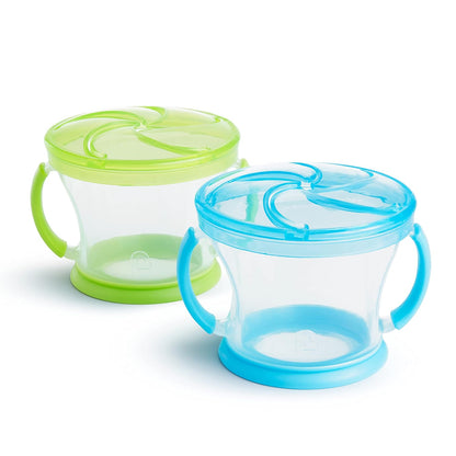 ® Snack Catcher® Toddler Snack Cups, 2 Pack, Blue/Green & Stay Put™ Suction Bowls for Babies and Toddlers, 3 Pack, Blue/Green/Purple