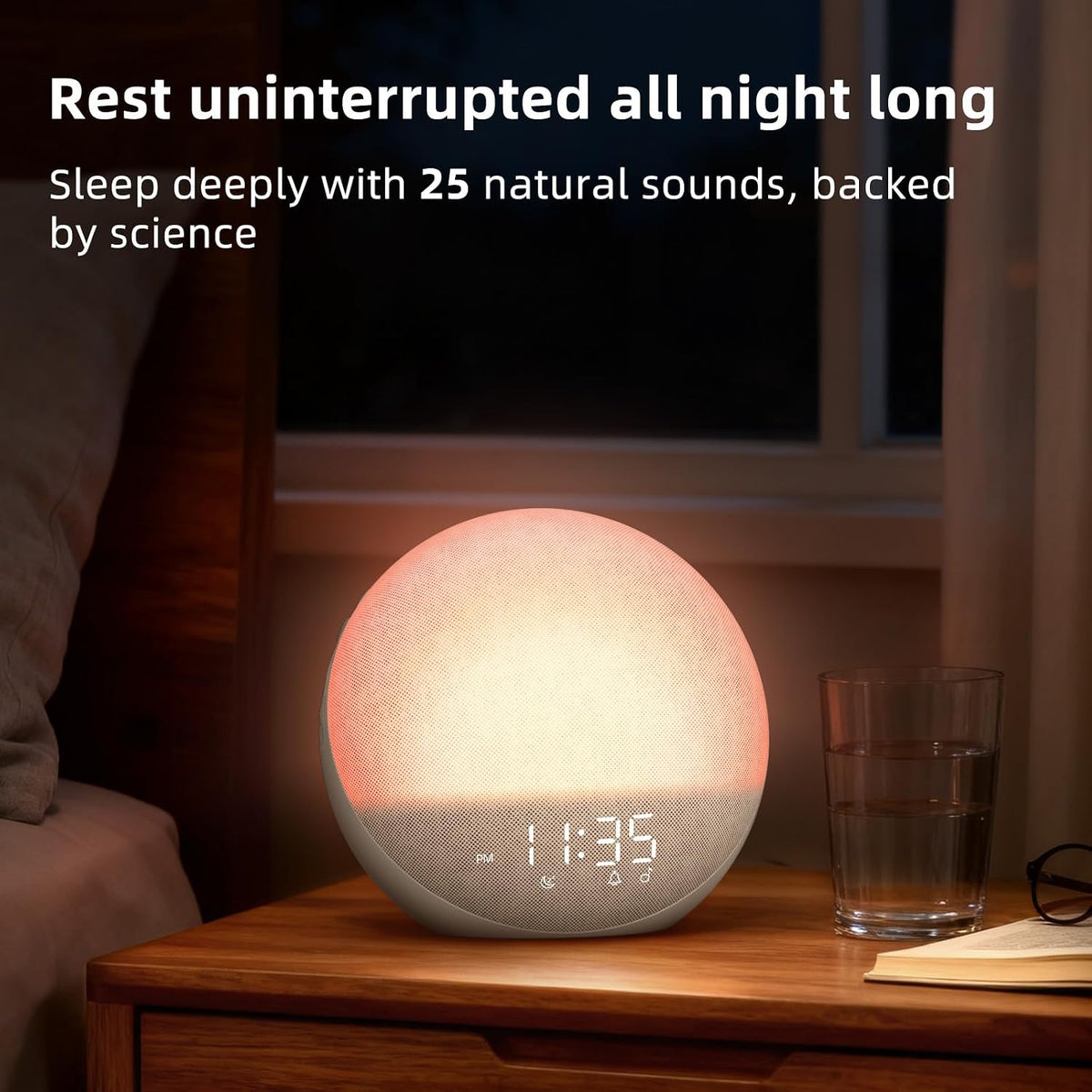 Sunrise Alarm Clock White Noise Machine: Natural Wake Up Light
