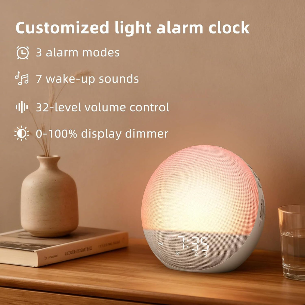 Sunrise Alarm Clock White Noise Machine: Natural Wake Up Light