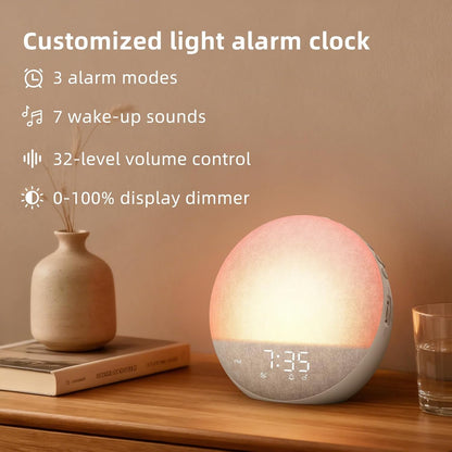 Sunrise Alarm Clock White Noise Machine: Natural Wake Up Light