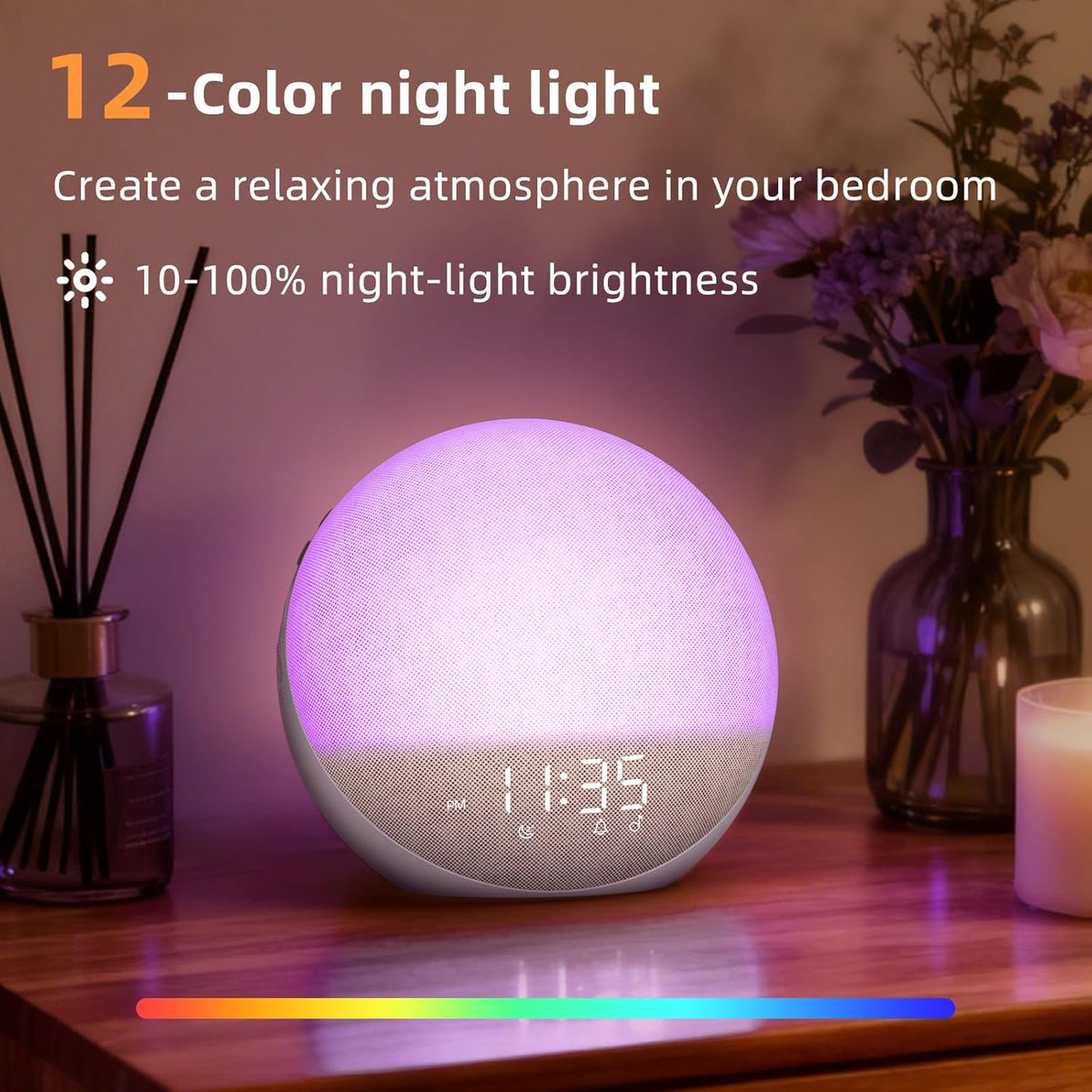 Sunrise Alarm Clock White Noise Machine: Natural Wake Up Light