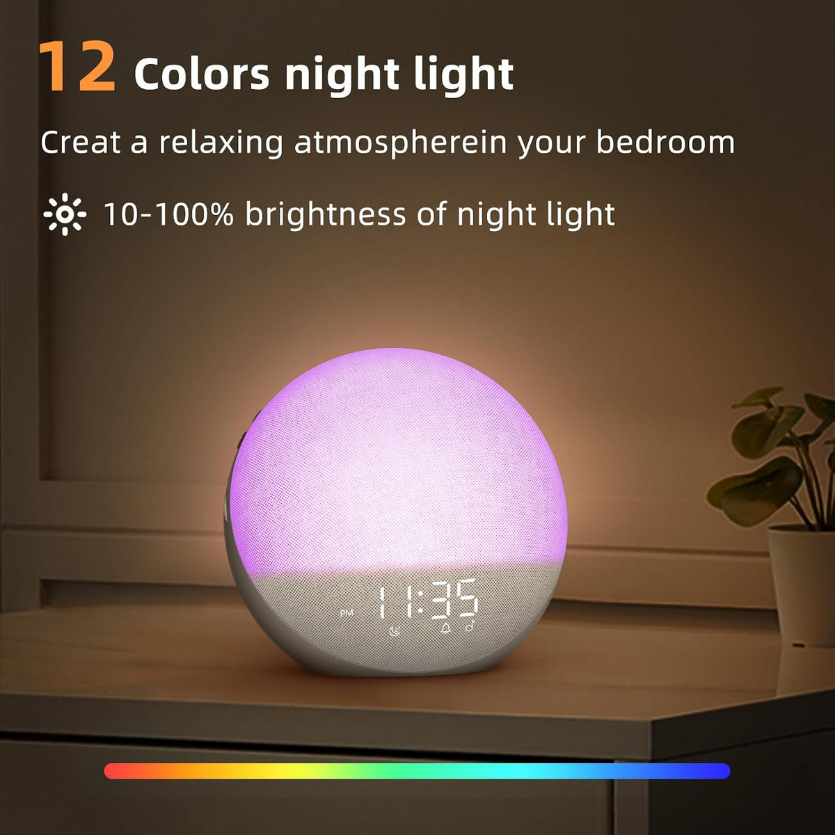 Sunrise Alarm Clock White Noise Machine: Natural Wake Up Light