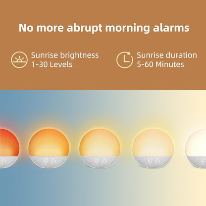 Sunrise Alarm Clock White Noise Machine: Natural Wake Up Light