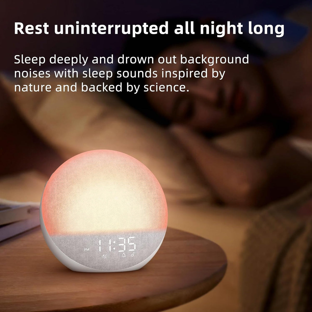 Sunrise Alarm Clock White Noise Machine: Natural Wake Up Light