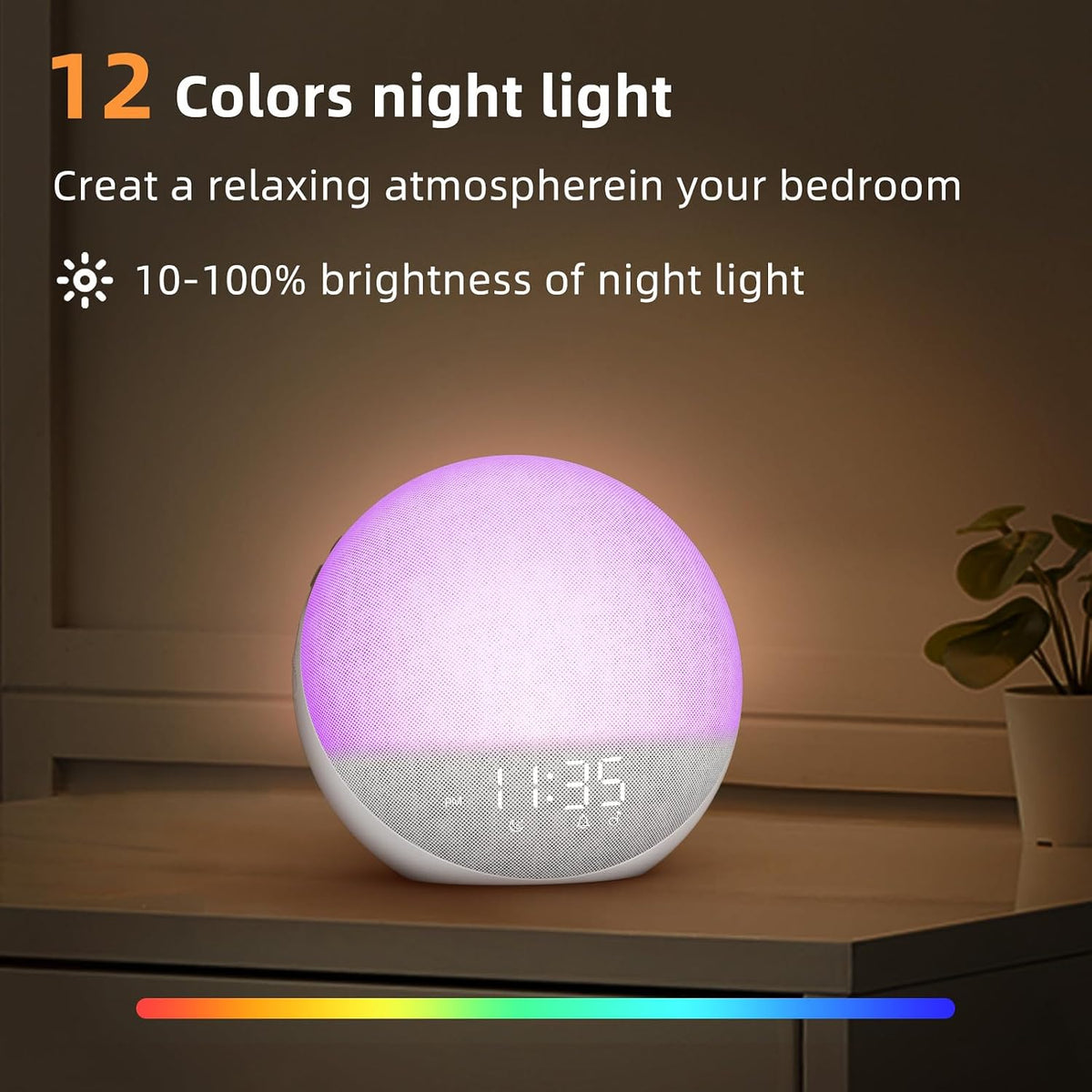 Sunrise Alarm Clock White Noise Machine: Natural Wake Up Light