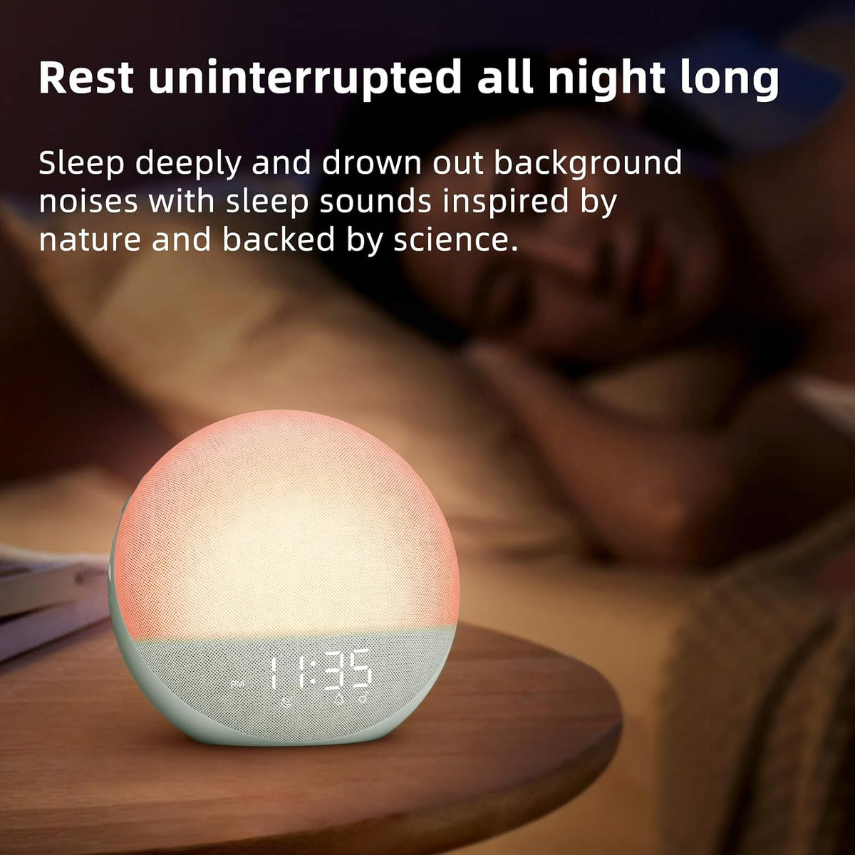 Sunrise Alarm Clock White Noise Machine: Natural Wake Up Light
