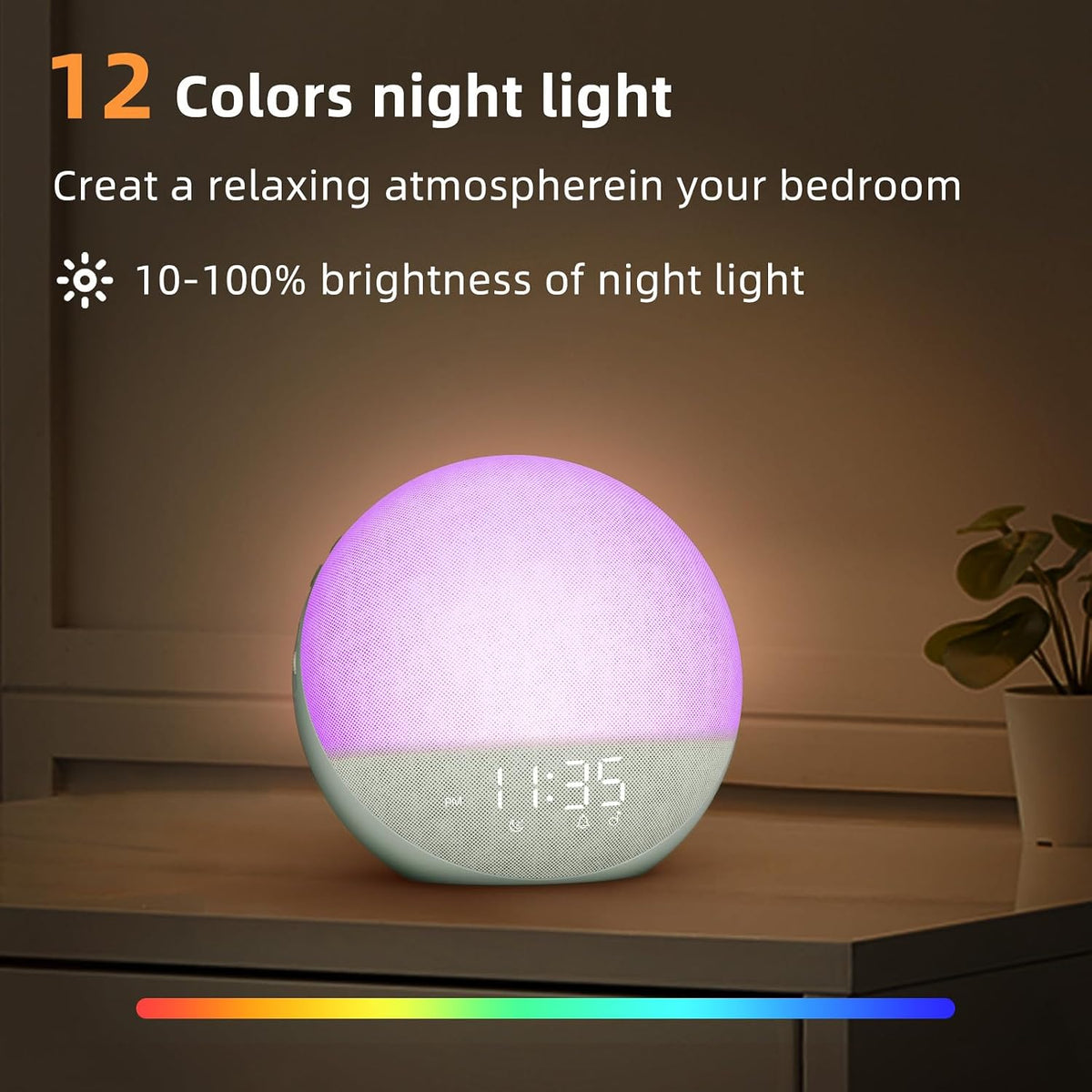 Sunrise Alarm Clock White Noise Machine: Natural Wake Up Light