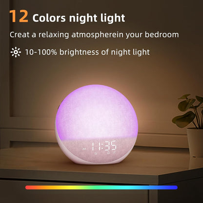 Sunrise Alarm Clock White Noise Machine: Natural Wake Up Light