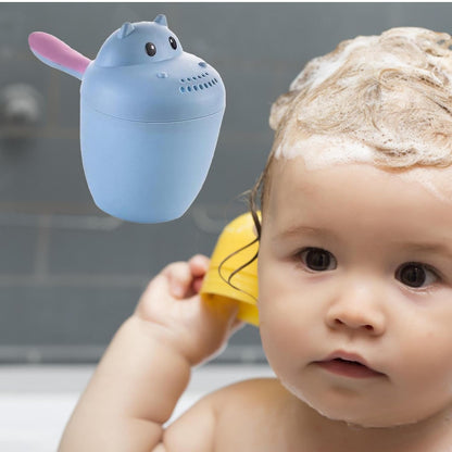 Hippopotamus Rinse Cup – Baby Rinser, Toddler Bath Tool | Soft Flow Shampoo Rinser for Babies and Kids, Bathing Pail for Eye Shielding Wash, Baby Shower Head Alternative for Daily Bathing Fun