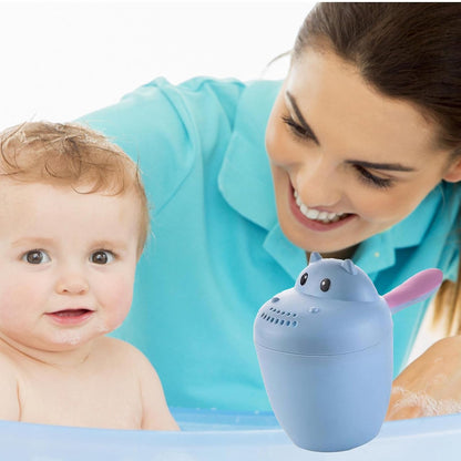 Hippopotamus Rinse Cup – Baby Rinser, Toddler Bath Tool | Soft Flow Shampoo Rinser for Babies and Kids, Bathing Pail for Eye Shielding Wash, Baby Shower Head Alternative for Daily Bathing Fun