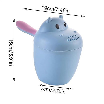 Hippopotamus Rinse Cup – Baby Rinser, Toddler Bath Tool | Soft Flow Shampoo Rinser for Babies and Kids, Bathing Pail for Eye Shielding Wash, Baby Shower Head Alternative for Daily Bathing Fun