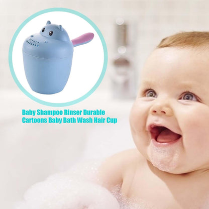 Hippopotamus Rinse Cup – Baby Rinser, Toddler Bath Tool | Soft Flow Shampoo Rinser for Babies and Kids, Bathing Pail for Eye Shielding Wash, Baby Shower Head Alternative for Daily Bathing Fun