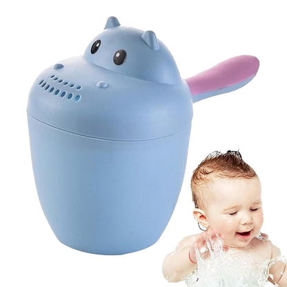 Hippopotamus Rinse Cup – Baby Rinser, Toddler Bath Tool | Soft Flow Shampoo Rinser for Babies and Kids, Bathing Pail for Eye Shielding Wash, Baby Shower Head Alternative for Daily Bathing Fun