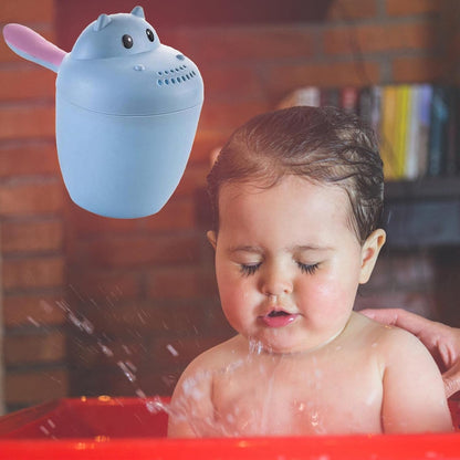 Hippopotamus Rinse Cup – Baby Rinser, Toddler Bath Tool | Soft Flow Shampoo Rinser for Babies and Kids, Bathing Pail for Eye Shielding Wash, Baby Shower Head Alternative for Daily Bathing Fun