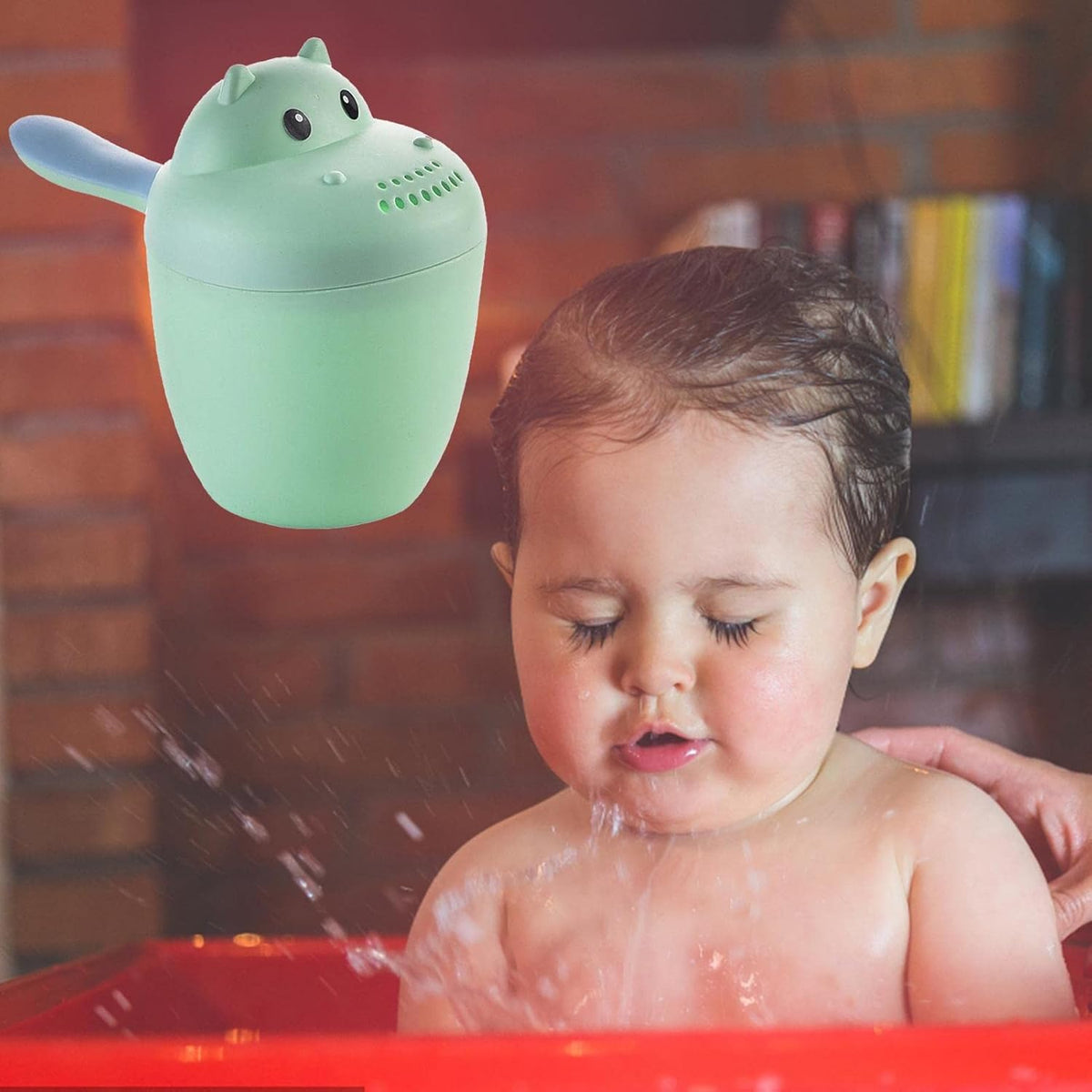 Hippopotamus Rinse Cup – Baby Rinser, Toddler Bath Tool | Soft Flow Shampoo Rinser for Babies and Kids, Bathing Pail for Eye Shielding Wash, Baby Shower Head Alternative for Daily Bathing Fun