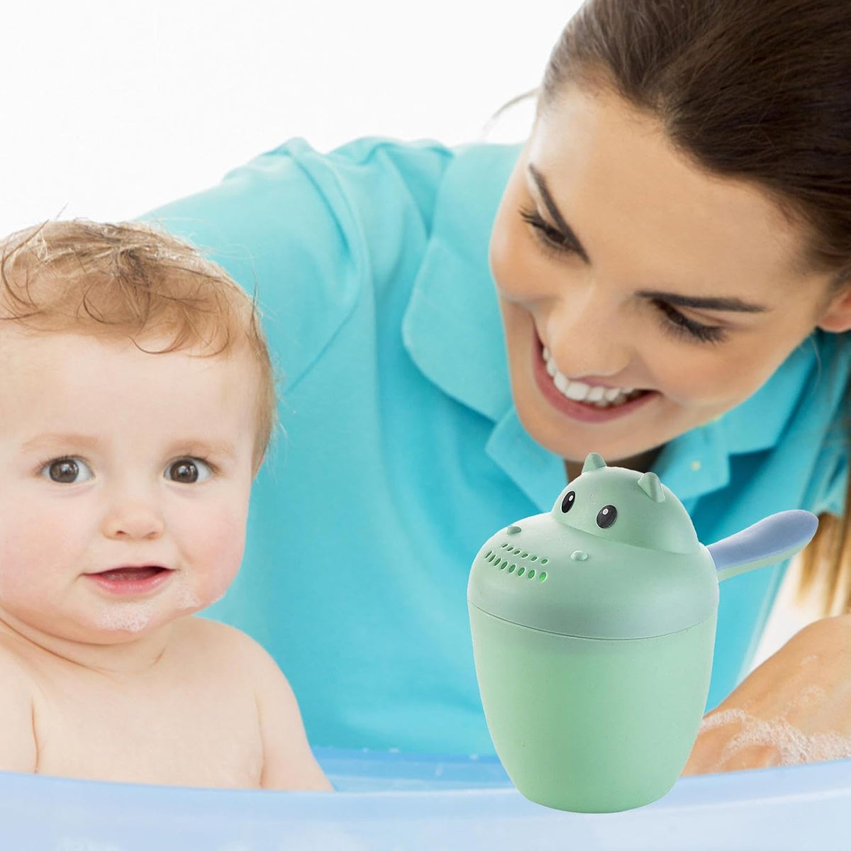 Hippopotamus Rinse Cup – Baby Rinser, Toddler Bath Tool | Soft Flow Shampoo Rinser for Babies and Kids, Bathing Pail for Eye Shielding Wash, Baby Shower Head Alternative for Daily Bathing Fun