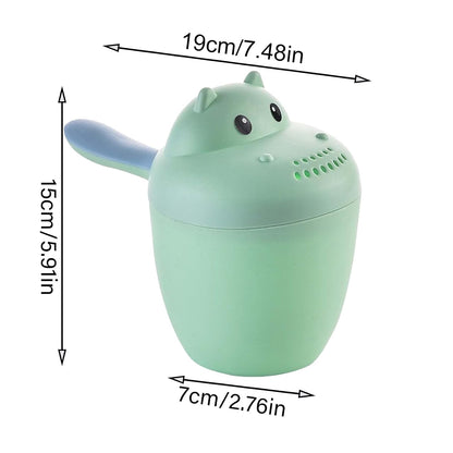 Hippopotamus Rinse Cup – Baby Rinser, Toddler Bath Tool | Soft Flow Shampoo Rinser for Babies and Kids, Bathing Pail for Eye Shielding Wash, Baby Shower Head Alternative for Daily Bathing Fun