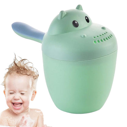 Hippopotamus Rinse Cup – Baby Rinser, Toddler Bath Tool | Soft Flow Shampoo Rinser for Babies and Kids, Bathing Pail for Eye Shielding Wash, Baby Shower Head Alternative for Daily Bathing Fun