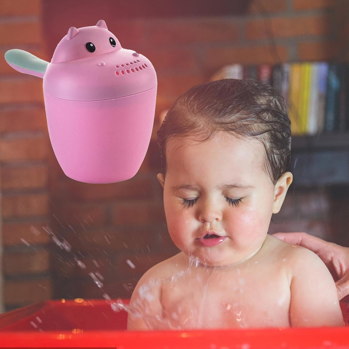 Hippopotamus Rinse Cup – Baby Rinser, Toddler Bath Tool | Soft Flow Shampoo Rinser for Babies and Kids, Bathing Pail for Eye Shielding Wash, Baby Shower Head Alternative for Daily Bathing Fun