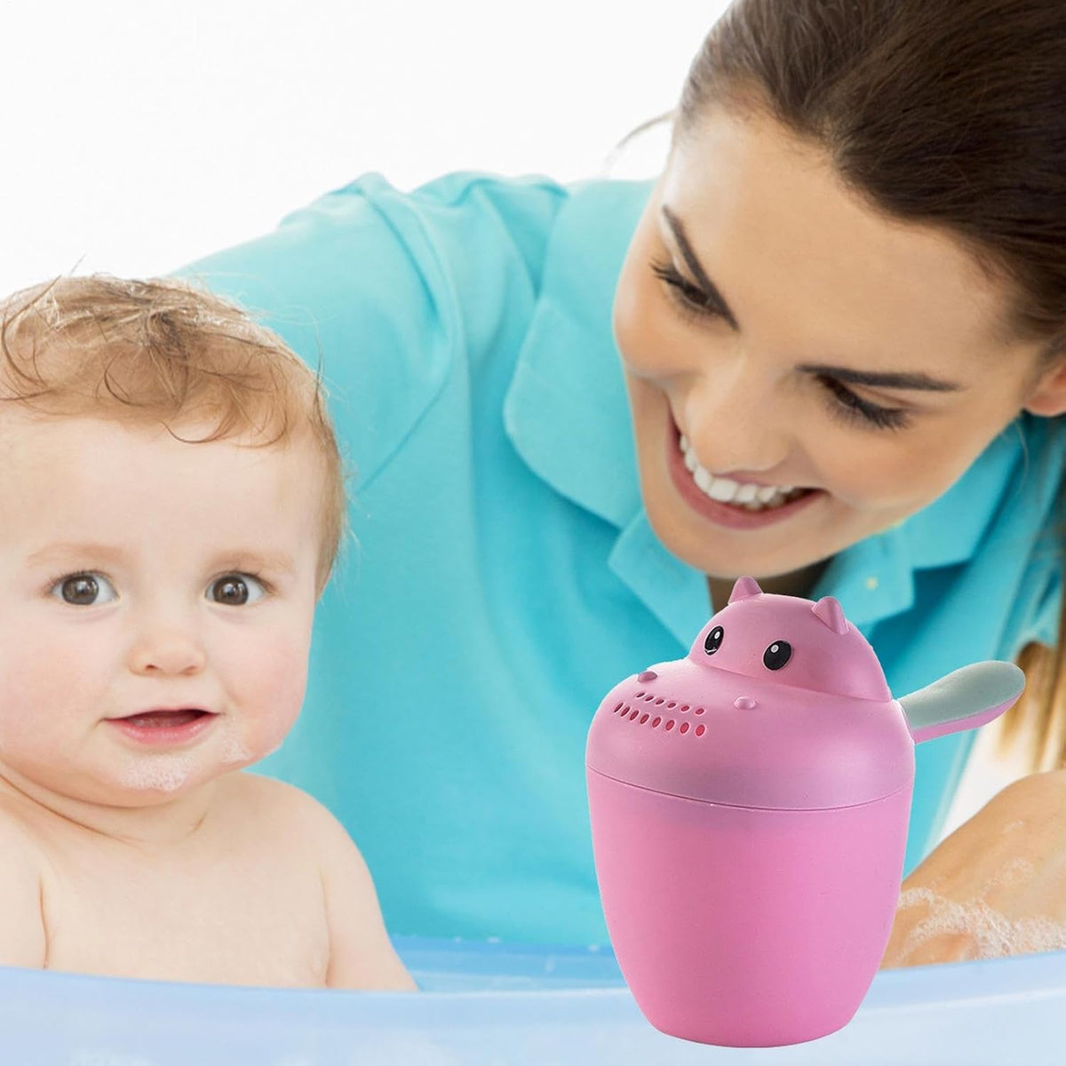 Hippopotamus Rinse Cup – Baby Rinser, Toddler Bath Tool | Soft Flow Shampoo Rinser for Babies and Kids, Bathing Pail for Eye Shielding Wash, Baby Shower Head Alternative for Daily Bathing Fun