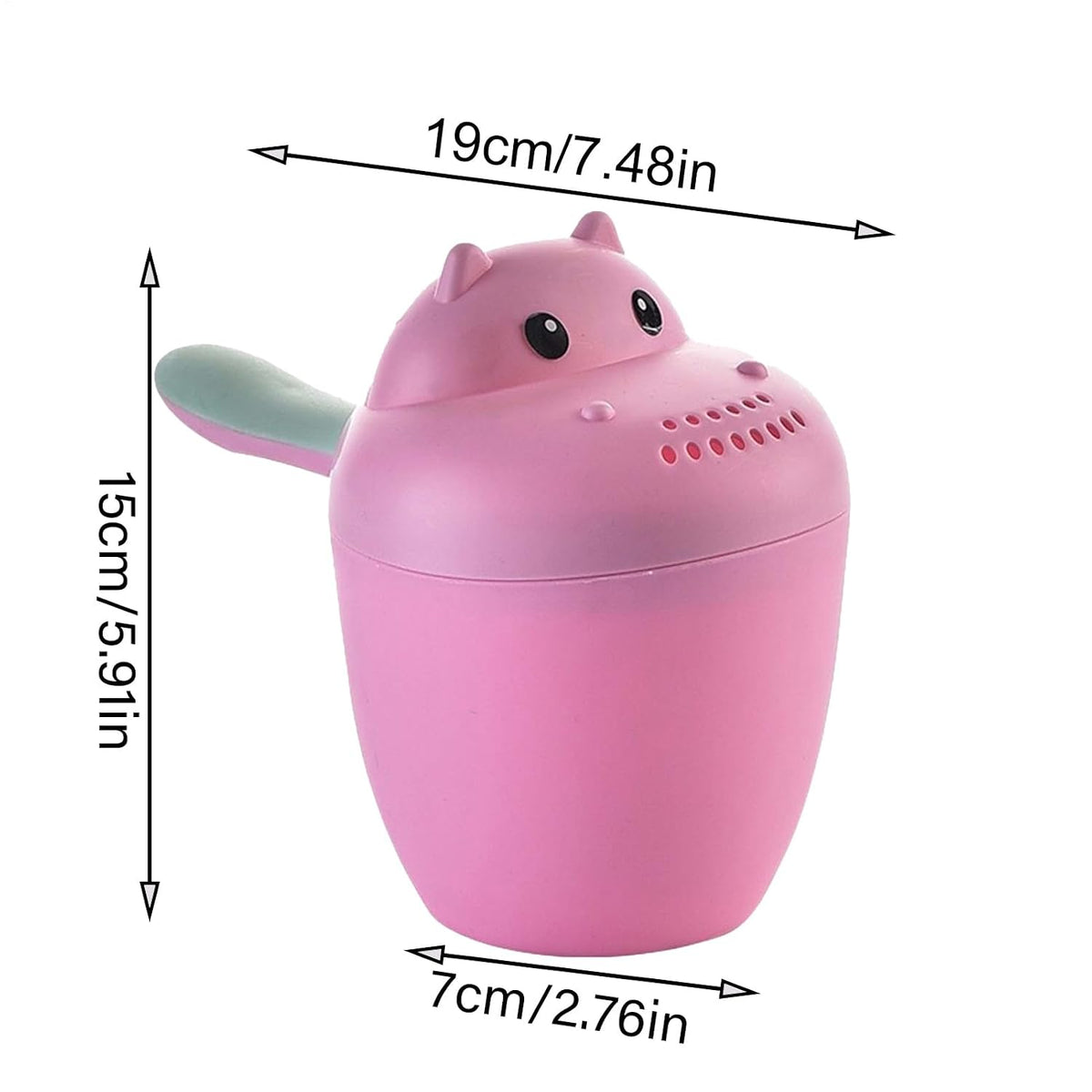 Hippopotamus Rinse Cup – Baby Rinser, Toddler Bath Tool | Soft Flow Shampoo Rinser for Babies and Kids, Bathing Pail for Eye Shielding Wash, Baby Shower Head Alternative for Daily Bathing Fun