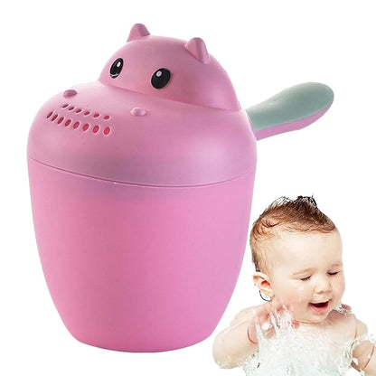 Hippopotamus Rinse Cup – Baby Rinser, Toddler Bath Tool | Soft Flow Shampoo Rinser for Babies and Kids, Bathing Pail for Eye Shielding Wash, Baby Shower Head Alternative for Daily Bathing Fun