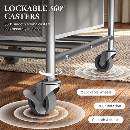 Heavy Duty 3-Bag Laundry Sorter Rolling Cart, Dark Grey