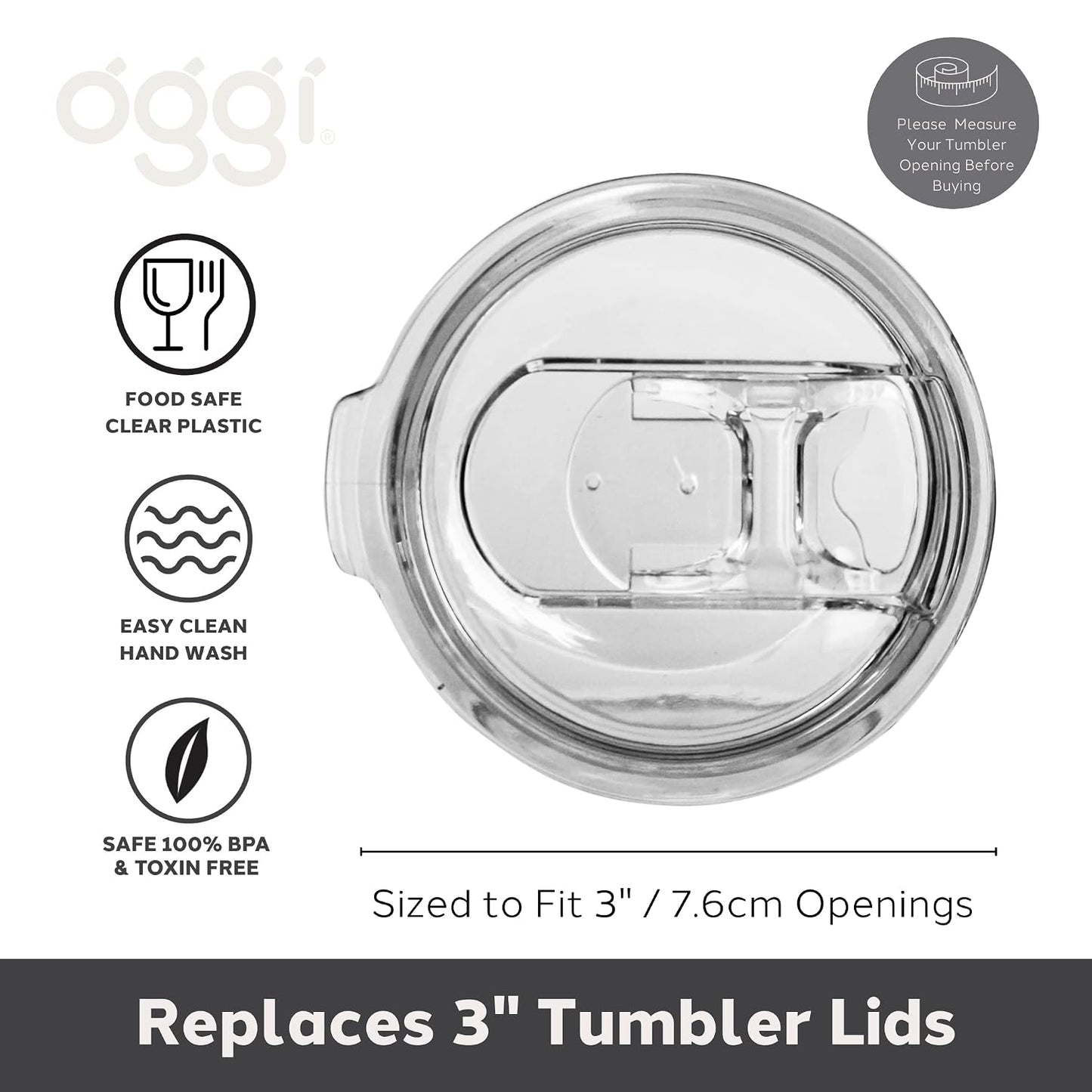 Clear Slider Replacement Lid (Wine Tumblers)