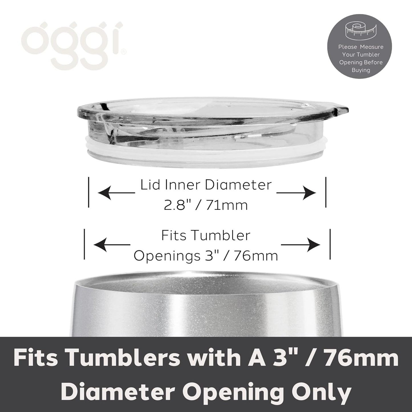 Clear Slider Replacement Lid (Wine Tumblers)