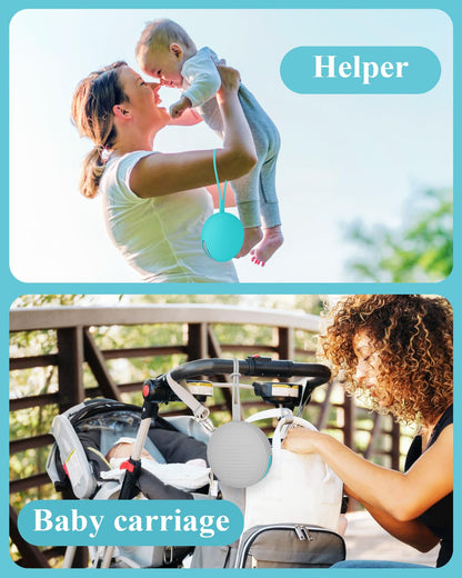 Silicone Pacifier Holder Case Set - 2 Portable Binky Pouches with 2 Transparent Storage Boxes & 2 Pacifier Clips, BPA Free