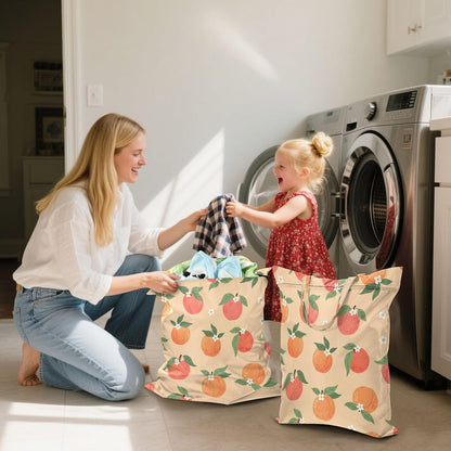 Peaches Flowers Waterproof Travel Laundry Bag Washable 2 Count