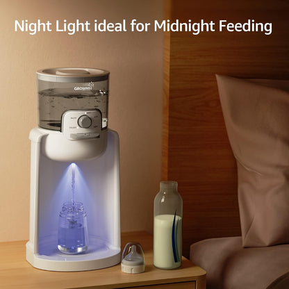 Instant Baby Bottle Warmer with Night Light, Precise 4-Temp Control | Warm Water Ready in Seconds, Formula Preparation Made Easy, 72H Smart Thermostat, Detachable Tank, Midnight Feeding Essential