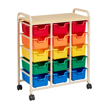15-Bin Mobile Organizer with Shelf, Removable Bins, Sand/Assorted
