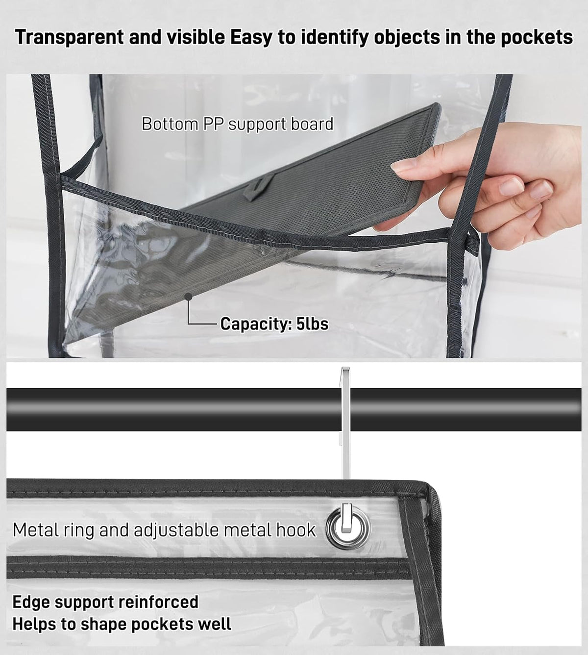 Over Door Organizer Hanging Storage 6 Shelf Clear Pockets Pantry Closet