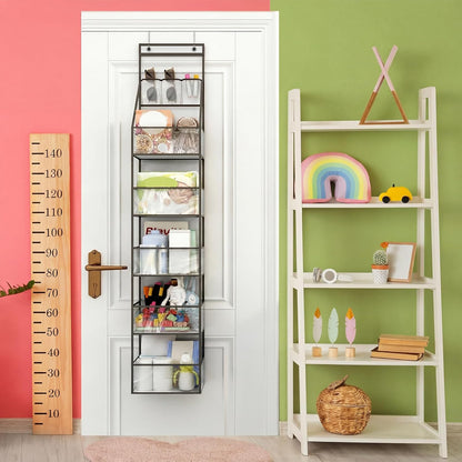 Over Door Organizer Hanging Storage 6 Shelf Clear Pockets Pantry Closet