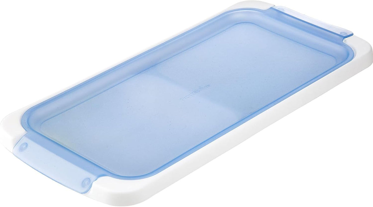 PrepWorks Dishwasher Safe Half Cup, 6-Serving Leftover Soup & Food Storage Freezer Pod Tray with Silicone Lid, Blue/White