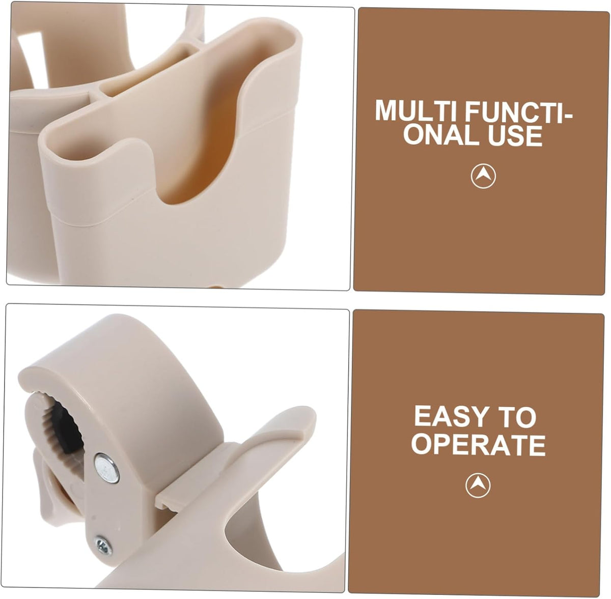 Multi-Functional Stroller Drink Holder with Phone Mount and Bottle Organizer Cup Holder Rack for Bikes Scooters and Kayaks Easy Install Double-Lock System