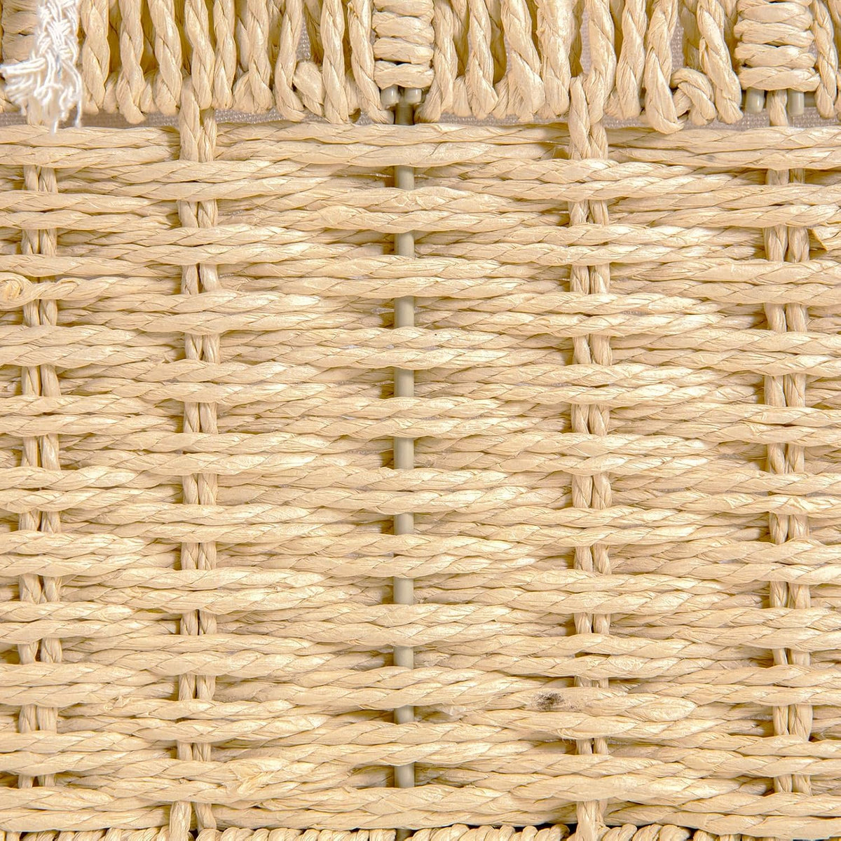 Large Baby Diaper Caddy, Brown Paper Rope Storage Basket with Handles, Portable Nursery Organizer with Removable Divider for Diapers, Wipes, Baby Essentials (Nature)