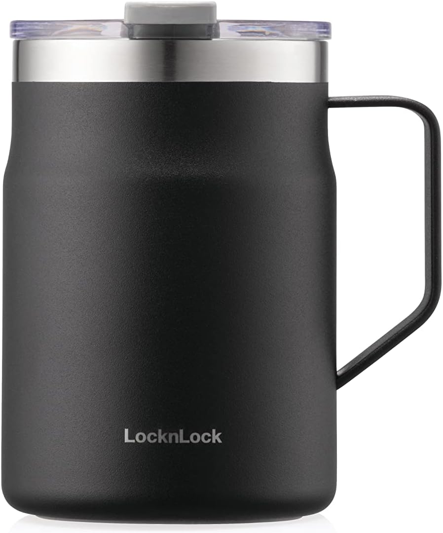 Metro Mug, Premium 18/8 Stainless Steel Metal, Double Wall Insulated, Portable Coffee Cup with Lid and Handle for Hot and Cold Drinks, Blue, 20 oz